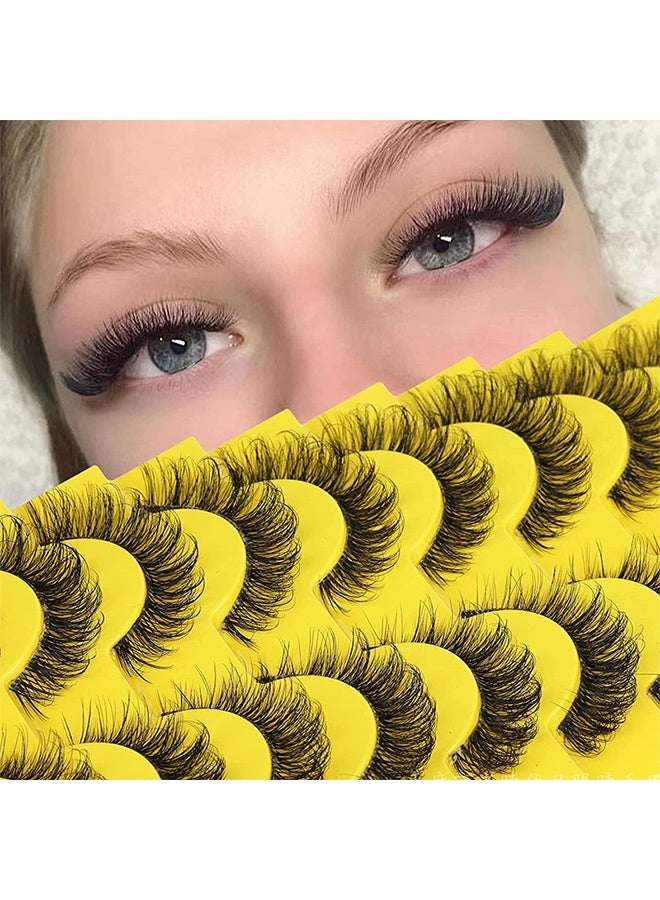 رموش صناعية روسية على شكل شريط، تجعيد D، مظهر طبيعي خفيف، رموش من فرو المنك الصناعي تشبه تركيب الرموش، كثيفة، شريط شفاف، عين قطة، عبوة رموش صناعية - Image 2